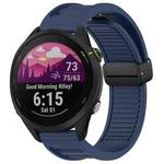 For Garmin Forerunner 255 Music 22mm Foldable Magnetic Buckle Silicone Watch Band(Midnight Blue)