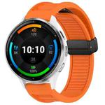 For Garmin Venu 3 22mm Foldable Magnetic Buckle Silicone Watch Band(Orange)