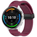 For Garmin Venu 3 22mm Foldable Magnetic Buckle Silicone Watch Band(Wine Red)