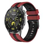 For Huawei Watch GT4 46mm 22mm Two Color Sports Silicone Watch Band(Red+Black)