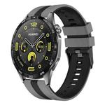 For Huawei Watch GT4 46mm 22mm Two Color Sports Silicone Watch Band(Grey+Black)