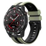 For Huawei Watch GT3 SE 22mm Two Color Sports Silicone Watch Band(Light Green+Black)