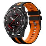 For Huawei Watch GT3 SE 22mm Two Color Sports Silicone Watch Band(Black+Orange)