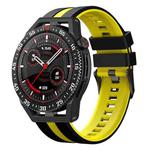 For Huawei Watch GT3 SE 22mm Two Color Sports Silicone Watch Band(Black+Yellow)