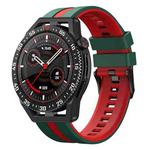 For Huawei Watch GT3 SE 22mm Two Color Sports Silicone Watch Band(Green+Red)