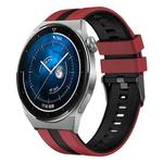 For Huawei Watch GT3 Pro 46mm 22mm Two Color Sports Silicone Watch Band(Red+Black)
