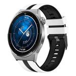 For Huawei Watch GT3 Pro 46mm 22mm Two Color Sports Silicone Watch Band(White+Black)