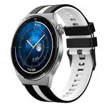 For Huawei Watch GT3 Pro 46mm 22mm Two Color Sports Silicone Watch Band(Black+White)