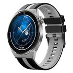 For Huawei Watch GT3 Pro 46mm 22mm Two Color Sports Silicone Watch Band(Black+Grey)