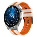 For Huawei Watch GT3 Pro 46mm 22mm Two Color Sports Silicone Watch Band(Starlight+Orange)