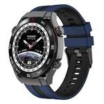 For Huawei Watch Ultimate 22mm Two Color Sports Silicone Watch Band(Blue+Black)