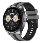 For Huawei Watch Buds 22mm Two Color Sports Silicone Watch Band(Grey+Black)