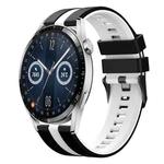 For Huawei Watch GT3 46mm 22mm Two Color Sports Silicone Watch Band(Black+White)