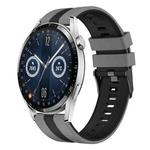 For Huawei Watch GT3 46mm 22mm Two Color Sports Silicone Watch Band(Grey+Black)