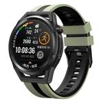 For Huawei Watch GT Runner 22mm Two Color Sports Silicone Watch Band(Light Green+Black)