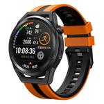 For Huawei Watch GT Runner 22mm Two Color Sports Silicone Watch Band(Orange+Black)