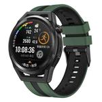 For Huawei Watch GT Runner 22mm Two Color Sports Silicone Watch Band(Olive Green+Black)