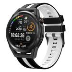 For Huawei Watch GT Runner 22mm Two Color Sports Silicone Watch Band(Black+White)