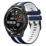 For Huawei Watch GT Runner 22mm Two Color Sports Silicone Watch Band(Blue+White)