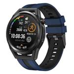 For Huawei Watch GT Runner 22mm Two Color Sports Silicone Watch Band(Blue+Black)