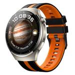 For Huawei Watch 4 Pro 22mm Two Color Sports Silicone Watch Band(Black+Orange)