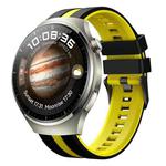 For Huawei Watch 4 Pro 22mm Two Color Sports Silicone Watch Band(Black+Yellow)