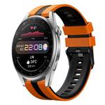 For Huawei Watch 3 Pro 22mm Two Color Sports Silicone Watch Band(Orange+Black)