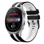 For Huawei Watch 3 Pro 22mm Two Color Sports Silicone Watch Band(Black+White)