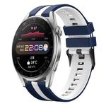 For Huawei Watch 3 Pro 22mm Two Color Sports Silicone Watch Band(Blue+White)