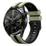 For Huawei GT2 Pro 22mm Two Color Sports Silicone Watch Band(Light Green+Black)