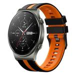 For Huawei GT2 Pro 22mm Two Color Sports Silicone Watch Band(Black+Orange)