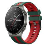 For Huawei GT2 Pro 22mm Two Color Sports Silicone Watch Band(Green+Red)