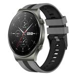 For Huawei GT2 Pro 22mm Two Color Sports Silicone Watch Band(Grey+Black)