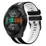 For Huawei Watch GT 2E 22mm Two Color Sports Silicone Watch Band(Black+White)