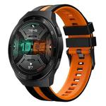 For Huawei Watch GT 2E 22mm Two Color Sports Silicone Watch Band(Black+Orange)
