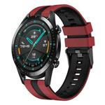 For Huawei GT2 46mm 22mm Two Color Sports Silicone Watch Band(Red+Black)