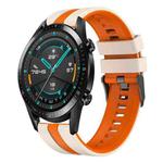 For Huawei GT2 46mm 22mm Two Color Sports Silicone Watch Band(Starlight+Orange)