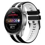 For Huawei Watch 3 Pro New 22mm Two Color Sports Silicone Watch Band(Black+White)