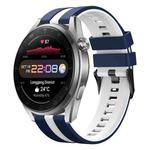 For Huawei Watch 3 Pro New 22mm Two Color Sports Silicone Watch Band(Blue+White)