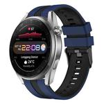 For Huawei Watch 3 Pro New 22mm Two Color Sports Silicone Watch Band(Blue+Black)