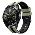 For Honor Watch GS 3i 22mm Two Color Sports Silicone Watch Band(Light Green+Black)