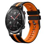 For Honor Watch GS 3i 22mm Two Color Sports Silicone Watch Band(Black+Orange)