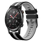 For Honor Watch GS 3i 22mm Two Color Sports Silicone Watch Band(Black+Grey)