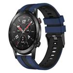 For Honor Watch GS 3i 22mm Two Color Sports Silicone Watch Band(Blue+Black)