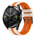 For Honor Watch GS 3i 22mm Two Color Sports Silicone Watch Band(Starlight+Orange)