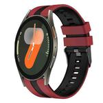 For Samsung Galaxy Watch 7 44mm 20mm Two Color Sports Silicone Watch Band(Red+Black)