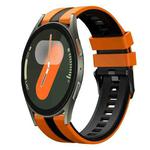 For Samsung Galaxy Watch 7 40mm 20mm Two Color Sports Silicone Watch Band(Orange+Black)