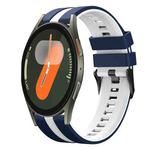 For Samsung Galaxy Watch 7 40mm 20mm Two Color Sports Silicone Watch Band(Blue+White)