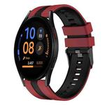 For Samsung Galaxy Watch FE 40mm 20mm Two Color Sports Silicone Watch Band(Red+Black)