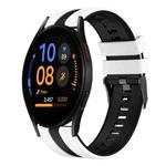 For Samsung Galaxy Watch FE 40mm 20mm Two Color Sports Silicone Watch Band(White+Black)